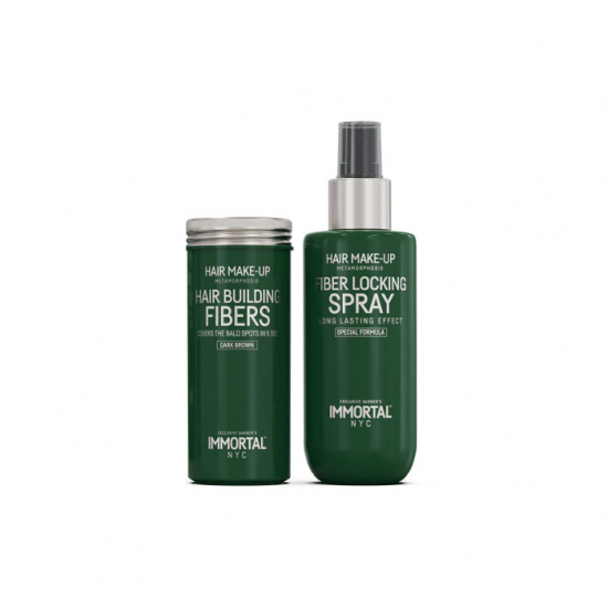 IMMORTAL NYC HAIR BUILDING FIBERS 20 GR&FIBERS LOCKING SPRAY 150 ML 2IN1 SET