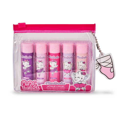 Martinelia Magic Ballet Lip Balm Cosmetic Bag &ndash; 5 &Chi; Lipbalm 4gr & Cosmetic Bag